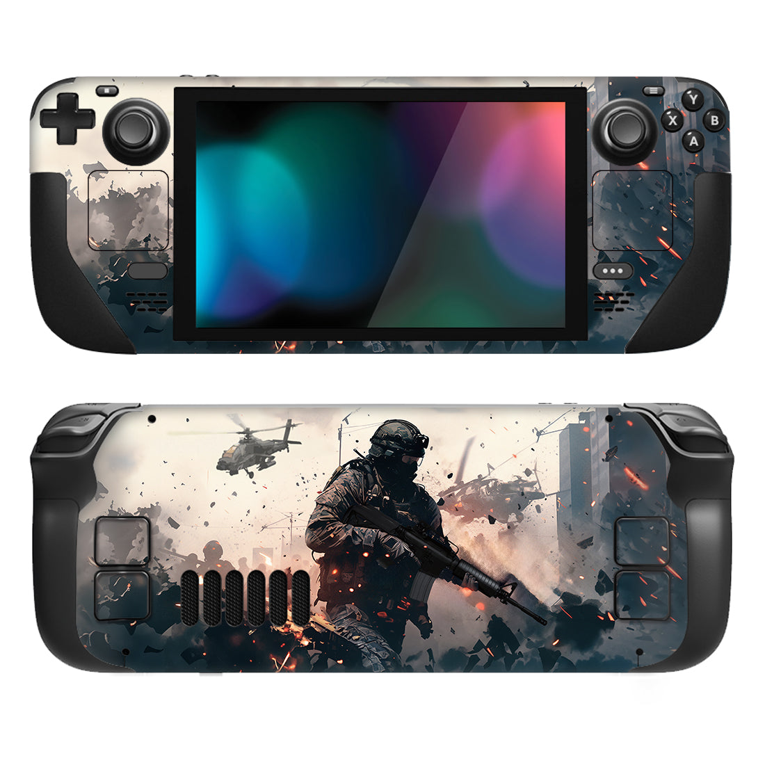 PlayVital Full Set Protective Skin Decal for Steam Deck, Custom Stickers Vinyl Cover for Steam Deck Handheld Gaming PC - Solitary Vanguard - SDTM084 PlayVital