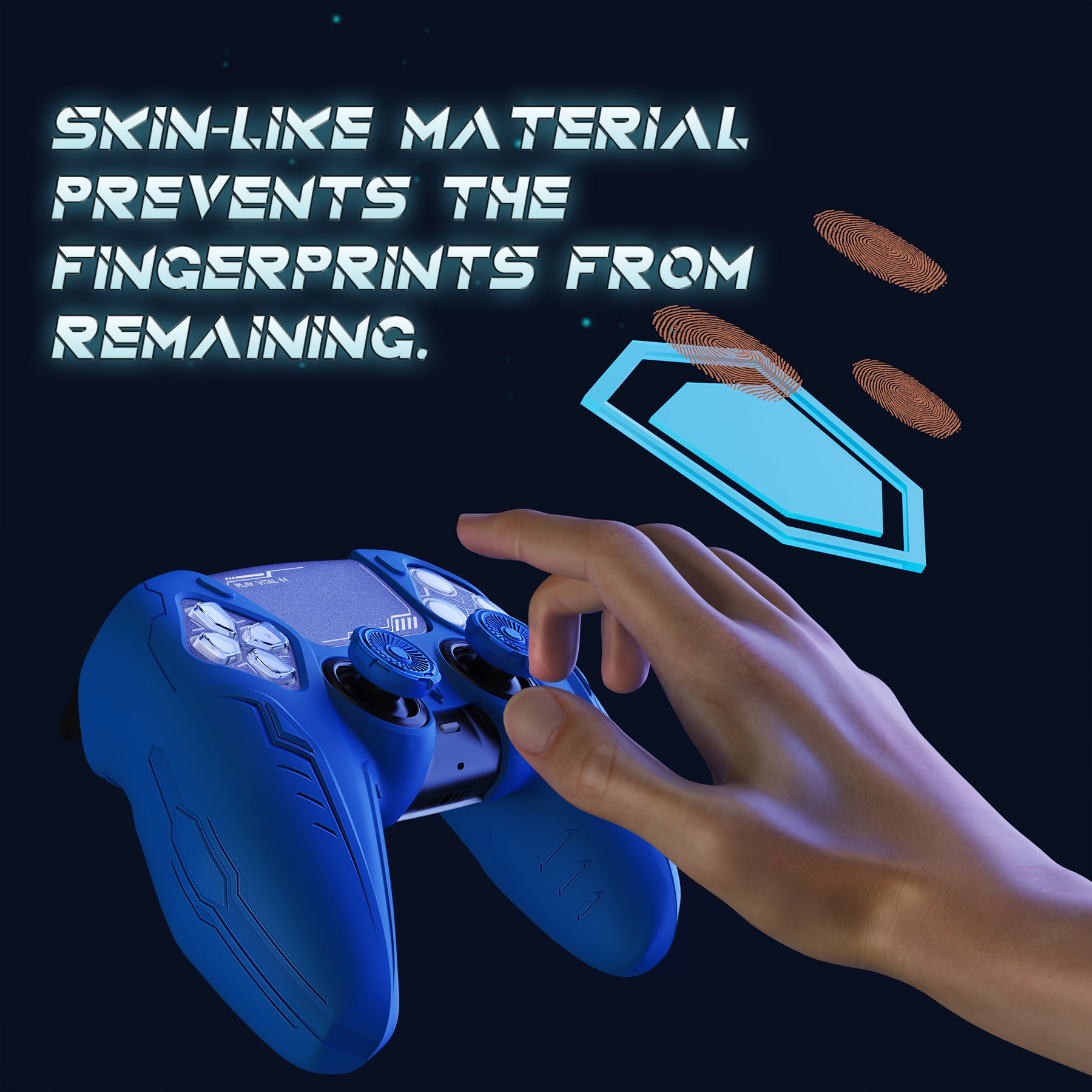 PlayVital Futuristic CyberMech Design Silicone Grip Skin with Thumb Grips for PS5 Wireless Controller, Compatible with PS5 Official Charging Dock - Black - CHXPFP001 (Copy) PlayVital