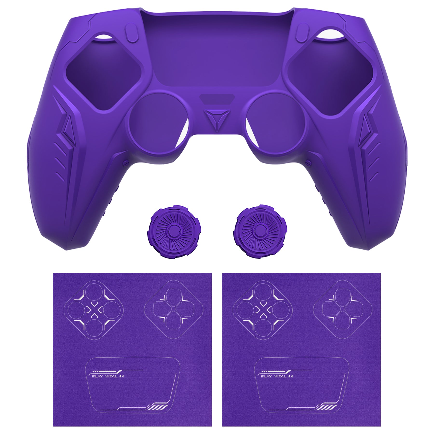 PlayVital Futuristic CyberMech Design Silicone Grip Skin with Thumb Grips for PS5 Wireless Controller, Compatible with PS5 Official Charging Dock - Black - CHXPFP001 (Copy) PlayVital