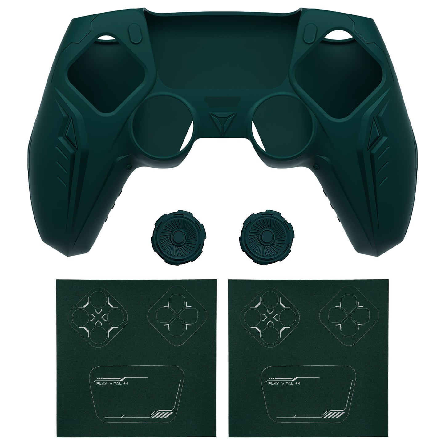 PlayVital Futuristic CyberMech Design Silicone Grip Skin with Thumb Grips for PS5 Wireless Controller, Compatible with PS5 Official Charging Dock - Black - CHXPFP001 (Copy) PlayVital