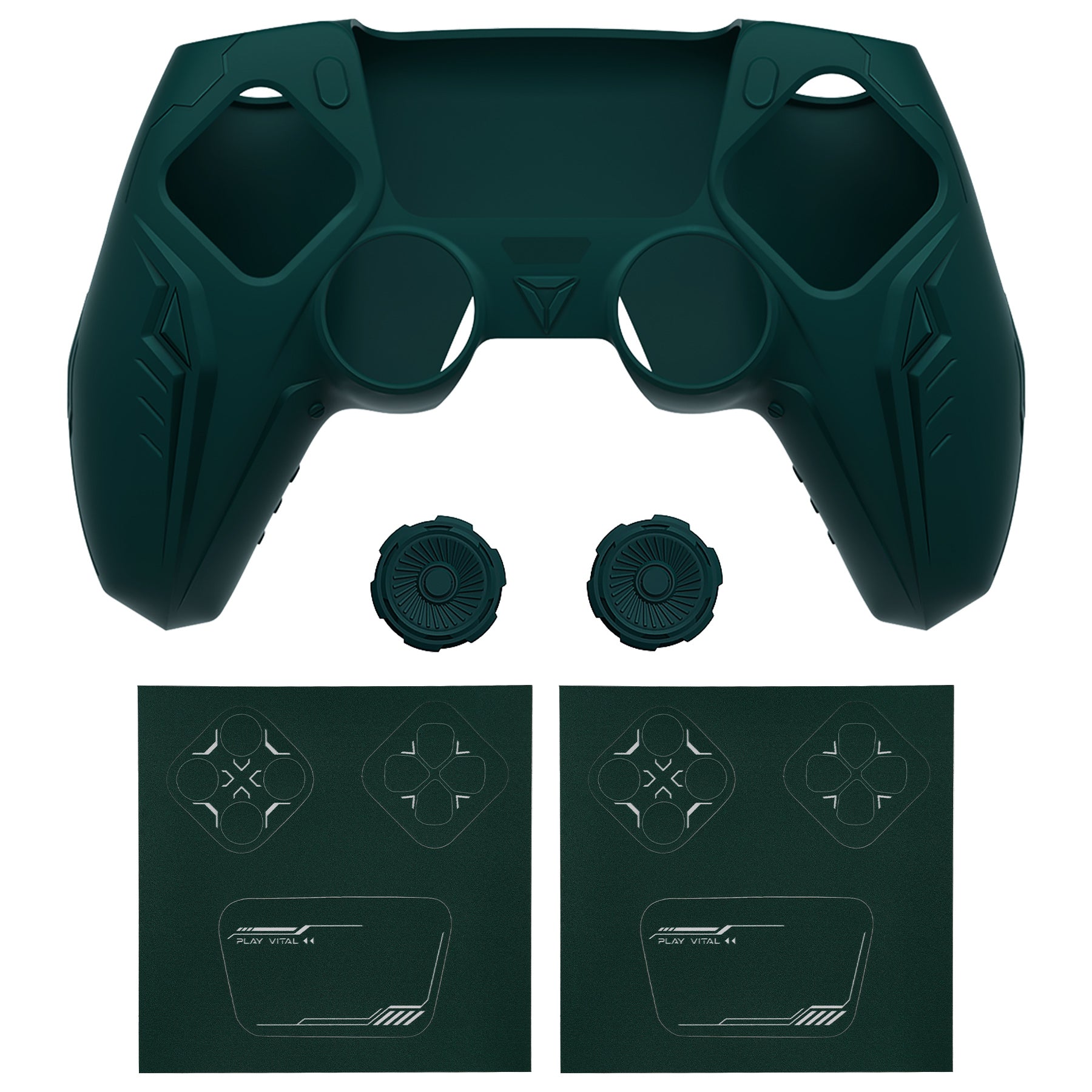 PlayVital Futuristic CyberMech Design Silicone Grip Skin with Thumb Grips for PS5 Wireless Controller, Compatible with PS5 Official Charging Dock - Black - CHXPFP001 (Copy) PlayVital