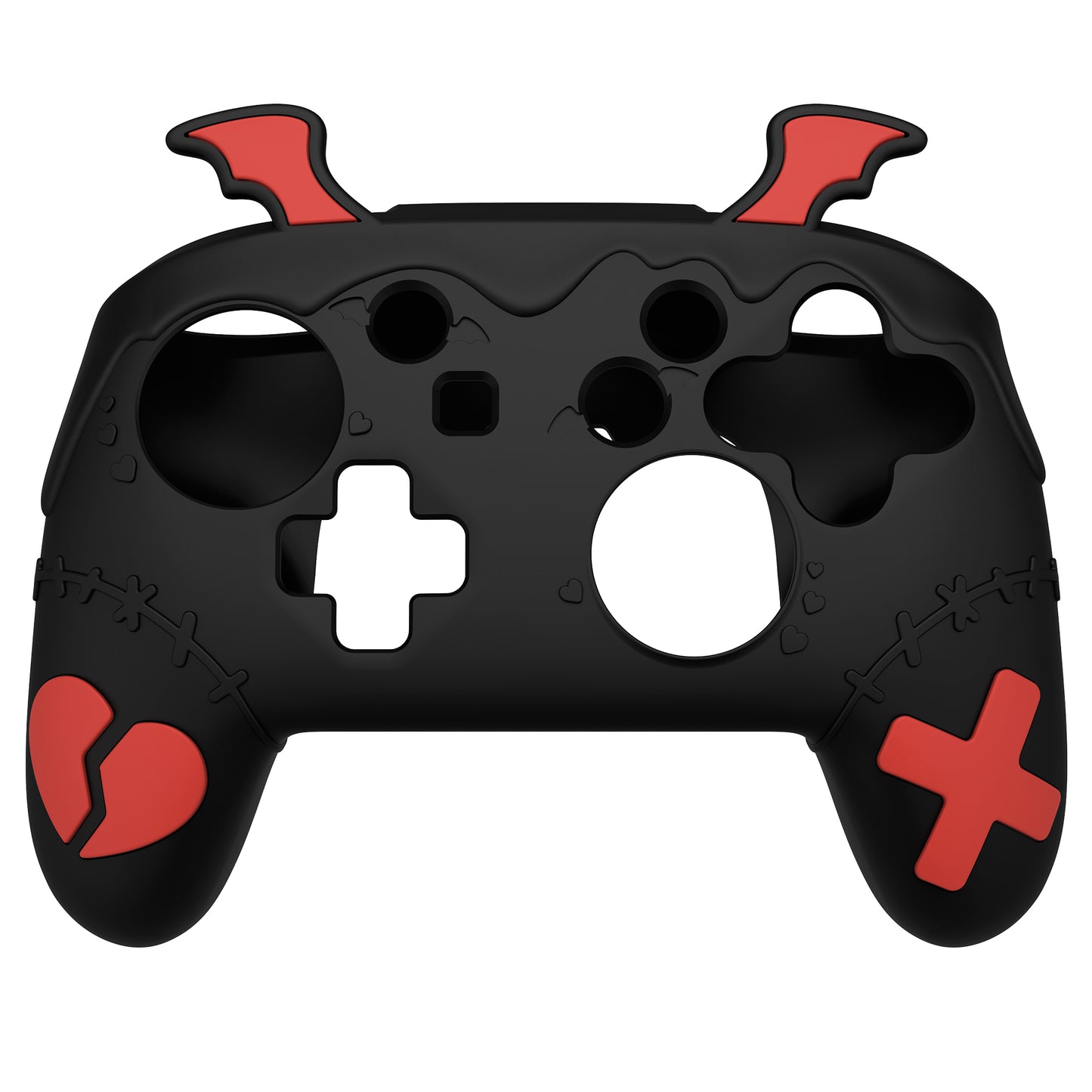 PlayVital Gothic Imp Series Cute Silicone Case for Nintendo Switch Pro Controller - Black PlayVital