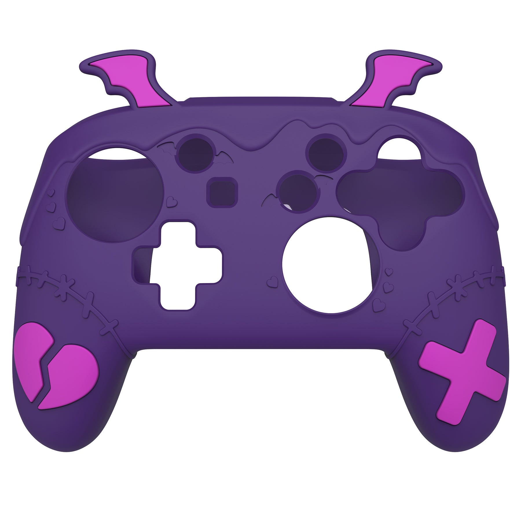 PlayVital Gothic Imp Series Cute Silicone Case for Nintendo Switch Pro Controller - Purple PlayVital