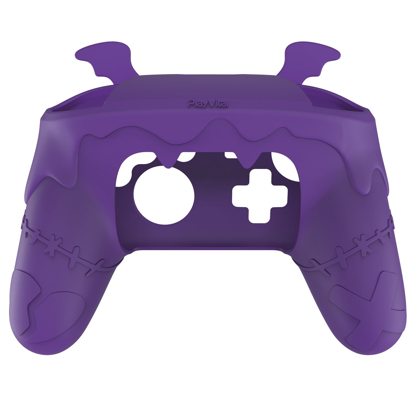 PlayVital Gothic Imp Series Cute Silicone Case for Nintendo Switch Pro Controller - Purple PlayVital