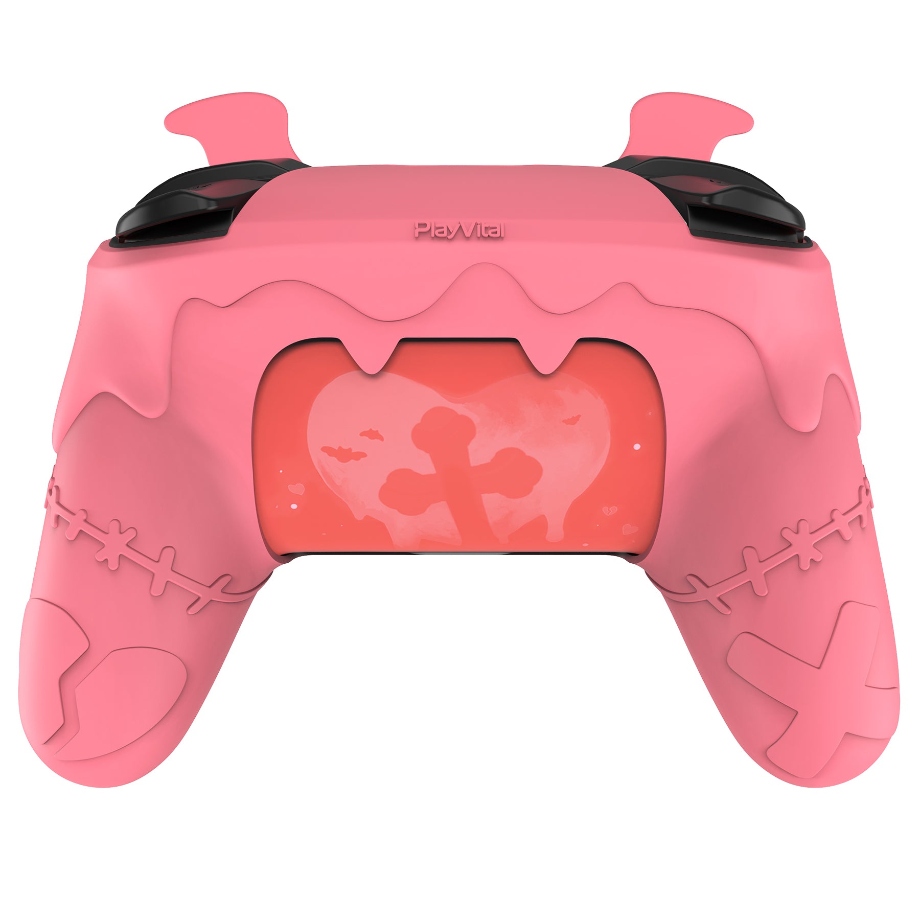 PlayVital Gothic Imp Series Cute Silicone Case for Nintendo Switch Pro Controller - Pink PlayVital