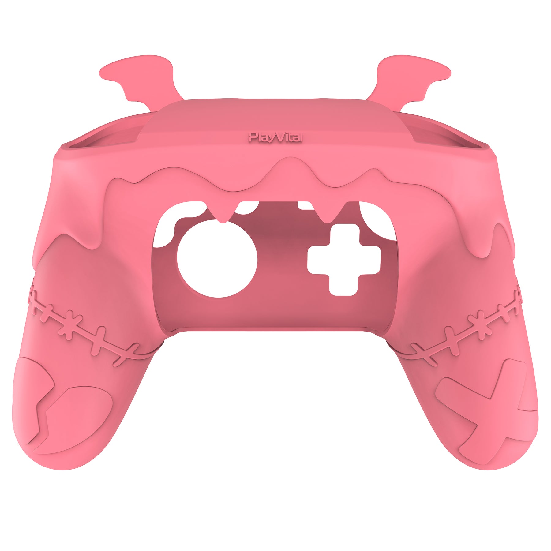 PlayVital Gothic Imp Series Cute Silicone Case for Nintendo Switch Pro Controller - Pink PlayVital