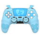 PlayVital Gothic Imp Series Cute Silicone Case with Thumb Grips and Stickers for PS5 Controller, Compatible with PS5 Official Charging Dock - Blue PlayVital