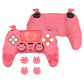 PlayVital Gothic Imp Series Cute Silicone Case with Thumb Grips and Stickers for PS5 Controller, Compatible with PS5 Official Charging Dock - Pink