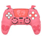 PlayVital Gothic Imp Series Cute Silicone Case with Thumb Grips and Stickers for PS5 Controller, Compatible with PS5 Official Charging Dock - Pink