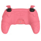 PlayVital Gothic Imp Series Cute Silicone Case with Thumb Grips and Stickers for PS5 Controller, Compatible with PS5 Official Charging Dock - Pink