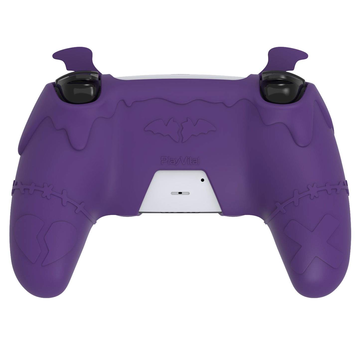 PlayVital Gothic Imp Series Cute Silicone Case with Thumb Grips and Stickers for PS5 Controller, Compatible with PS5 Official Charging Dock - Purple PlayVital