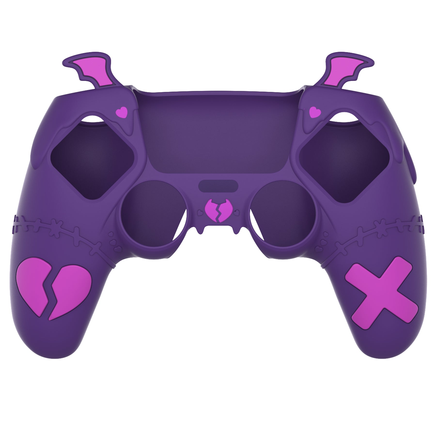 PlayVital Gothic Imp Series Cute Silicone Case with Thumb Grips and Stickers for PS5 Controller, Compatible with PS5 Official Charging Dock - Purple PlayVital