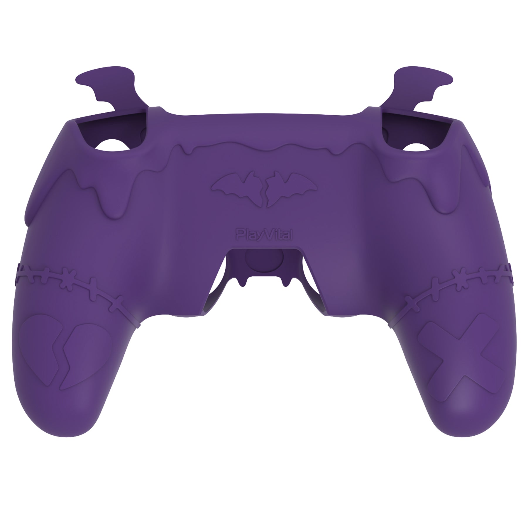 PlayVital Gothic Imp Series Cute Silicone Case with Thumb Grips and Stickers for PS5 Controller, Compatible with PS5 Official Charging Dock - Purple PlayVital