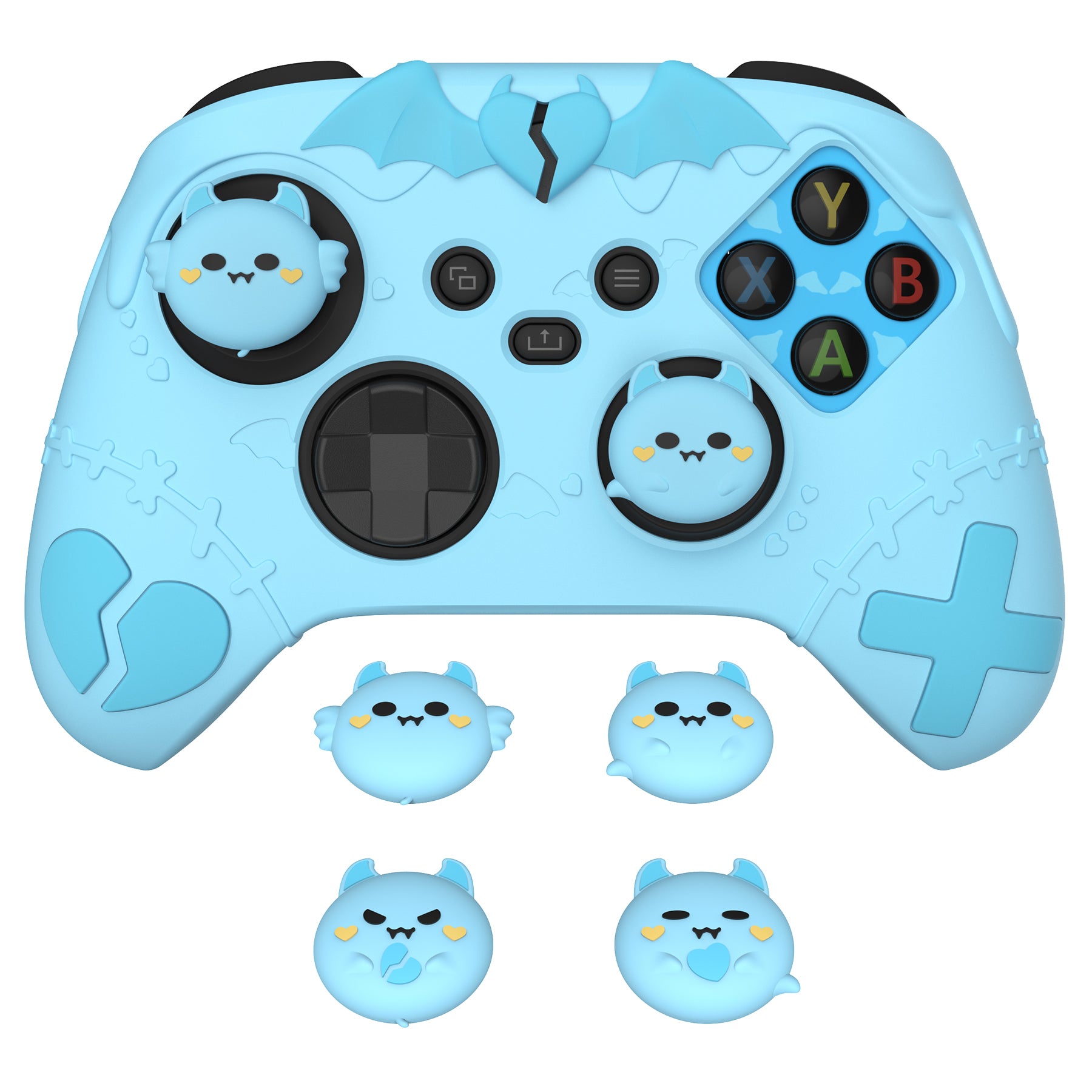 PlayVital Gothic Imp Series Cute Silicone Skin for Xbox Series X/S Controller & Xbox Core Wireless Controller - Blue PlayVital