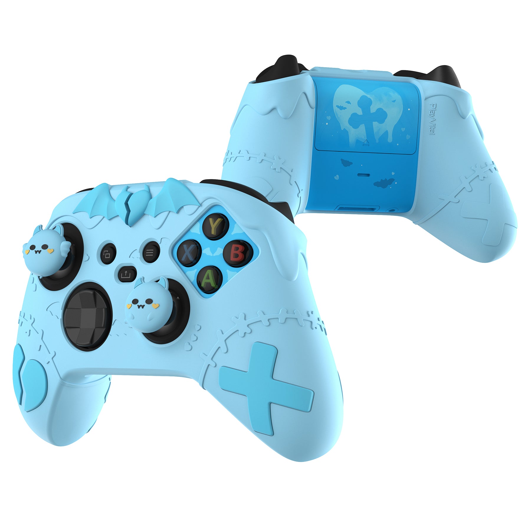 PlayVital Gothic Imp Series Cute Silicone Skin for Xbox Series X/S Controller & Xbox Core Wireless Controller - Blue PlayVital