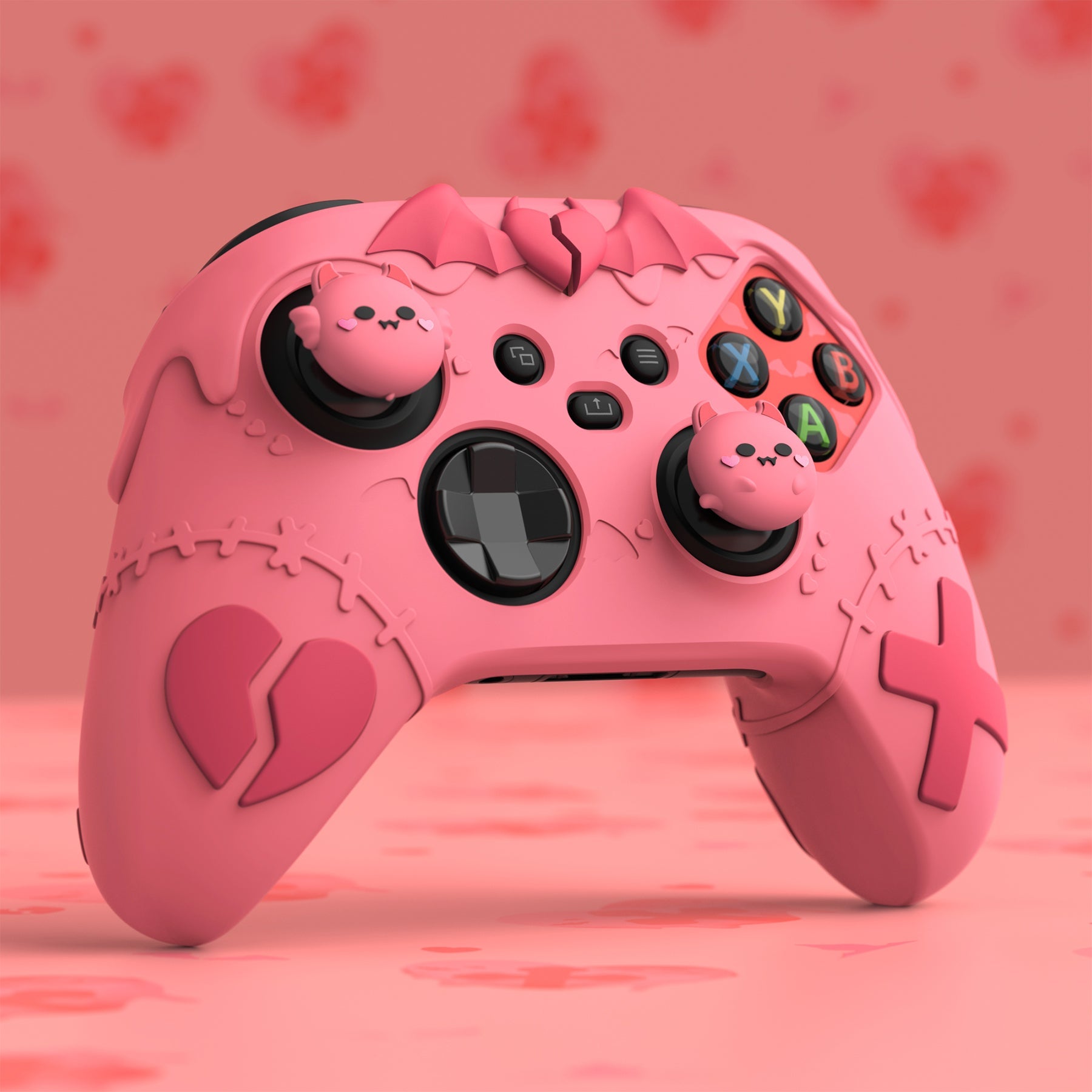 PlayVital Gothic Imp Series Cute Silicone Skin for Xbox Series X/S Controller & Xbox Core Wireless Controller - Peach Pink PlayVital