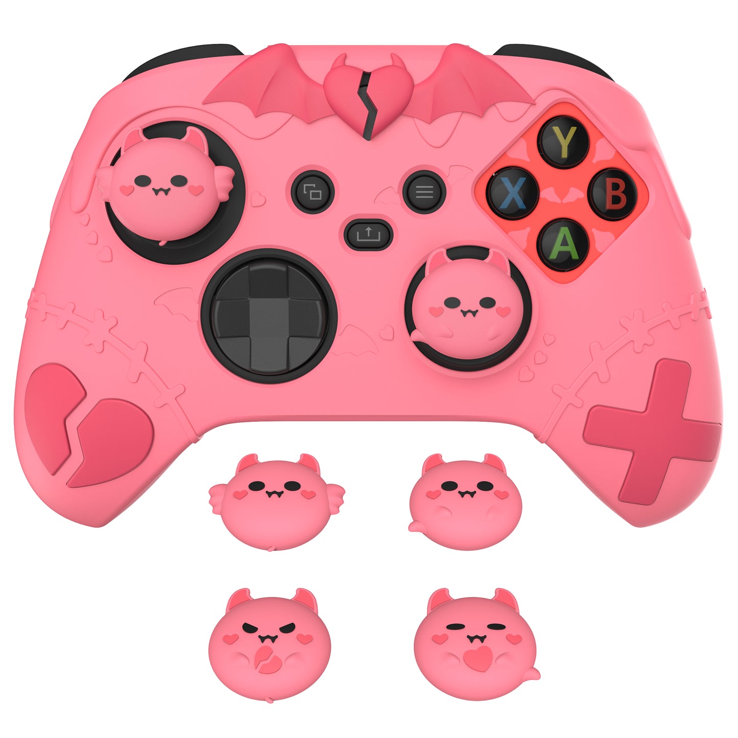 PlayVital Gothic Imp Series Cute Silicone Skin for Xbox Series X/S Controller & Xbox Core Wireless Controller - Pink PlayVital