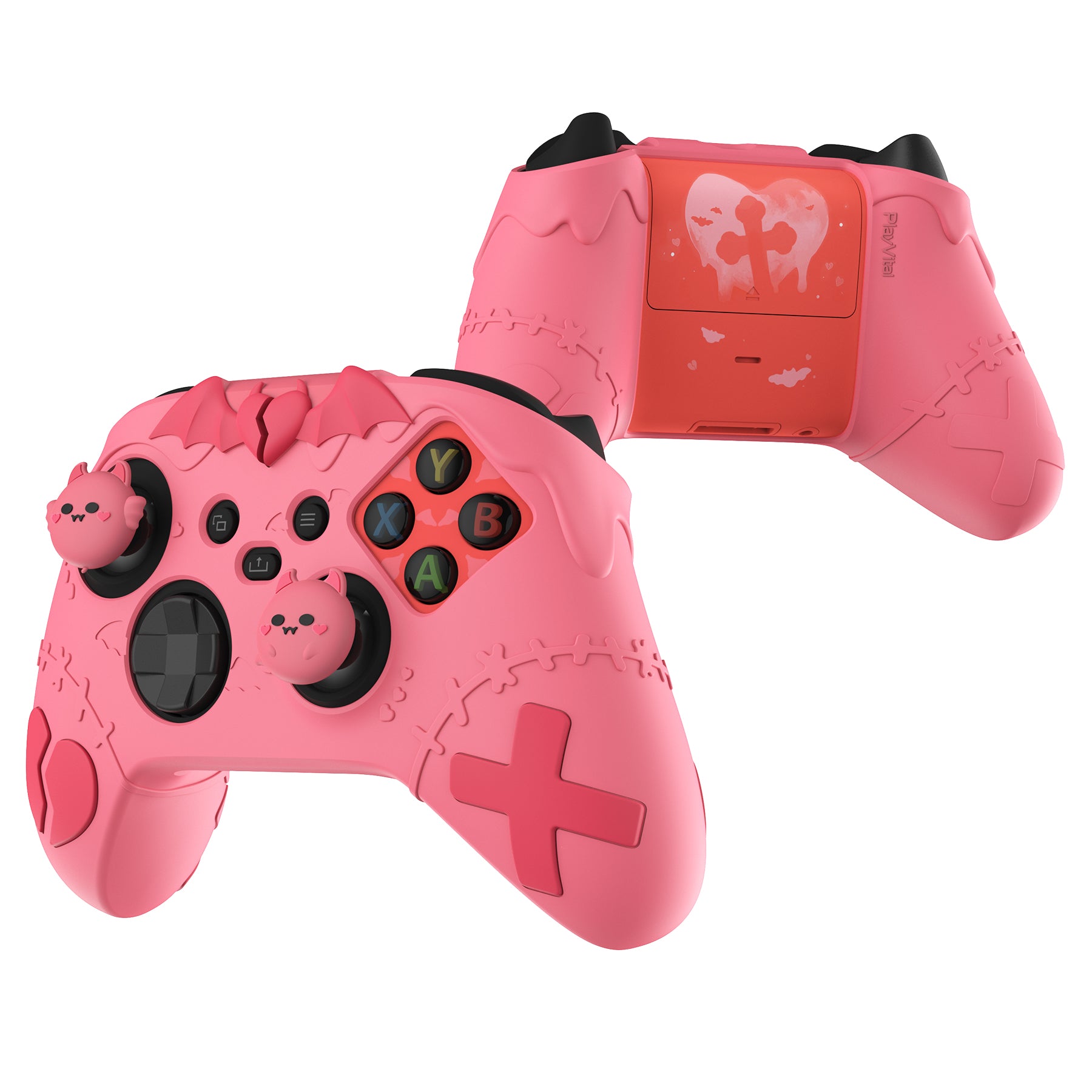 PlayVital Gothic Imp Series Cute Silicone Skin for Xbox Series X/S Controller & Xbox Core Wireless Controller - Pink PlayVital