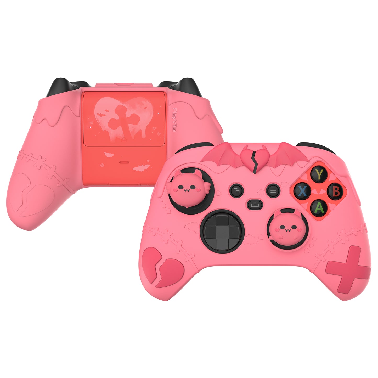 PlayVital Gothic Imp Series Cute Silicone Skin for Xbox Series X/S Controller & Xbox Core Wireless Controller - Peach Pink PlayVital