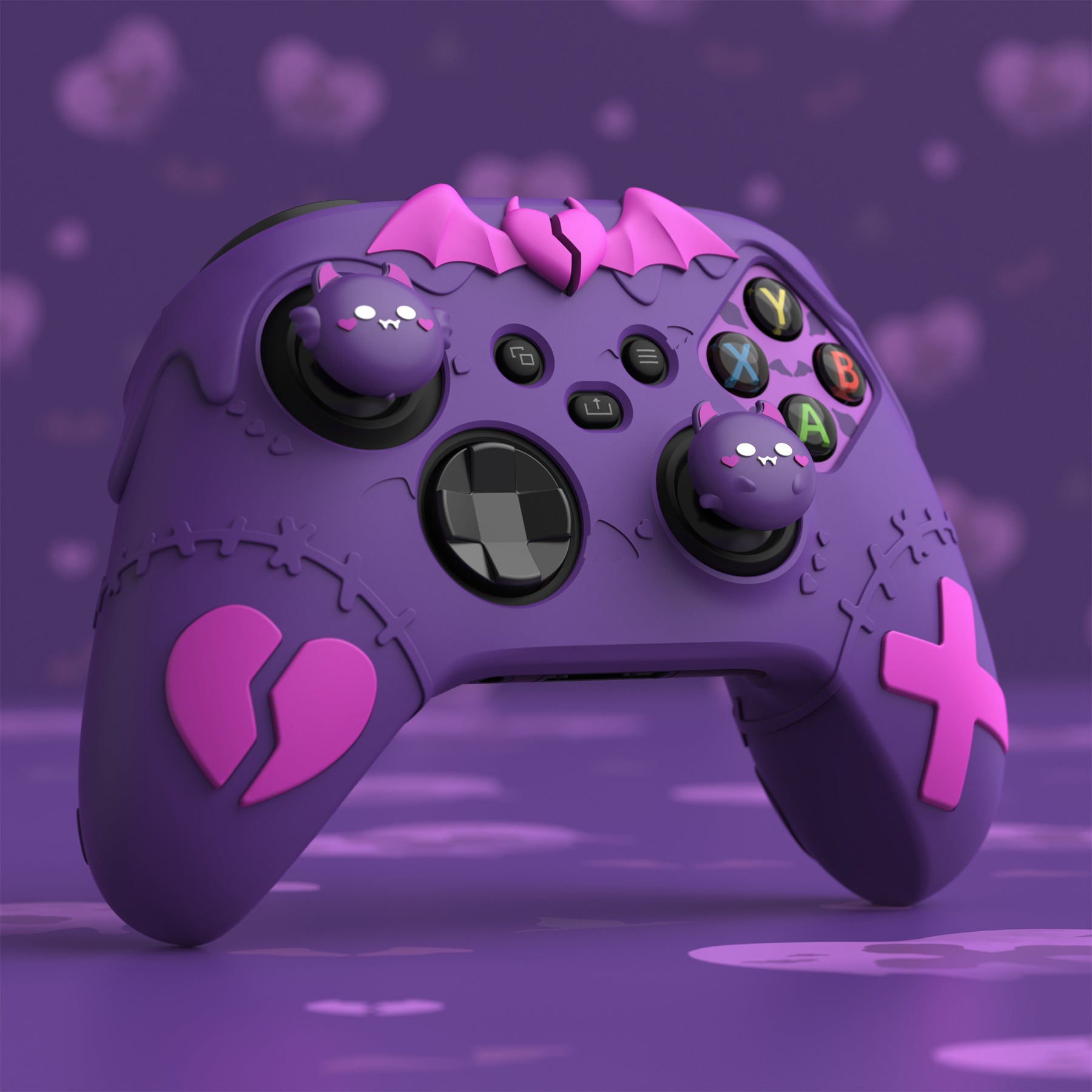 PlayVital Gothic Imp Series Cute Silicone Skin for Xbox Series X/S Controller & Xbox Core Wireless Controller - Purple PlayVital