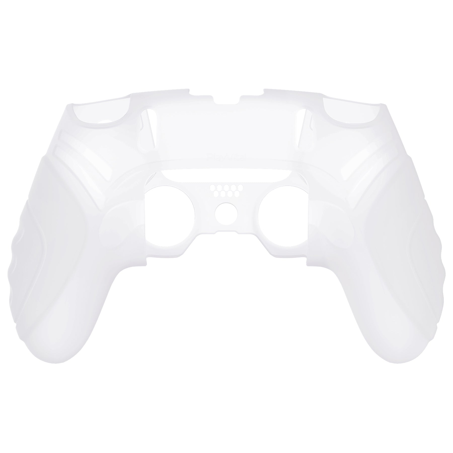 PlayVital Guardian Edition Anti-Slip Ergonomic Silicone Cover Case with Thumb Grip Caps for PS5 Edge Controller - Clear White - EHPFP003 PlayVital