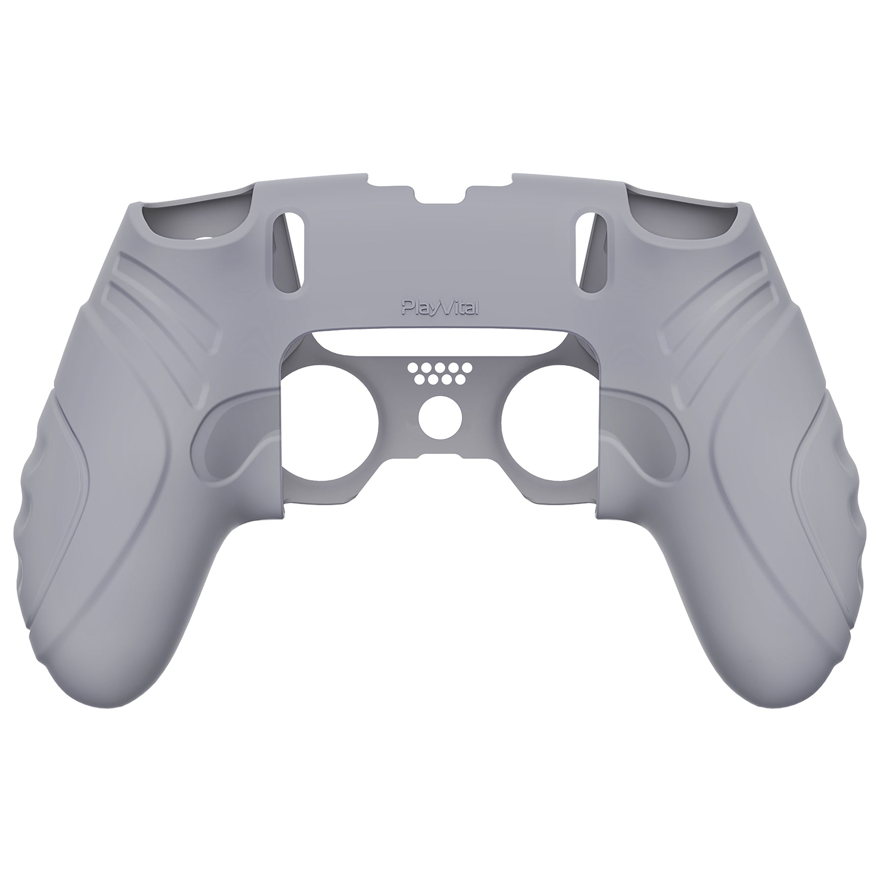 PlayVital Guardian Edition Anti-Slip Ergonomic Silicone Cover Case with Thumb Grip Caps for PS5 Edge Controller - Metallic Gray - EHPFP011 PlayVital