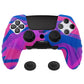 PlayVital Guardian Edition Anti-Slip Ergonomic Silicone Cover Case with Thumb Grip Caps for PS5 Edge Controller - Pink & Purple & Blue - EHPFP013 PlayVital