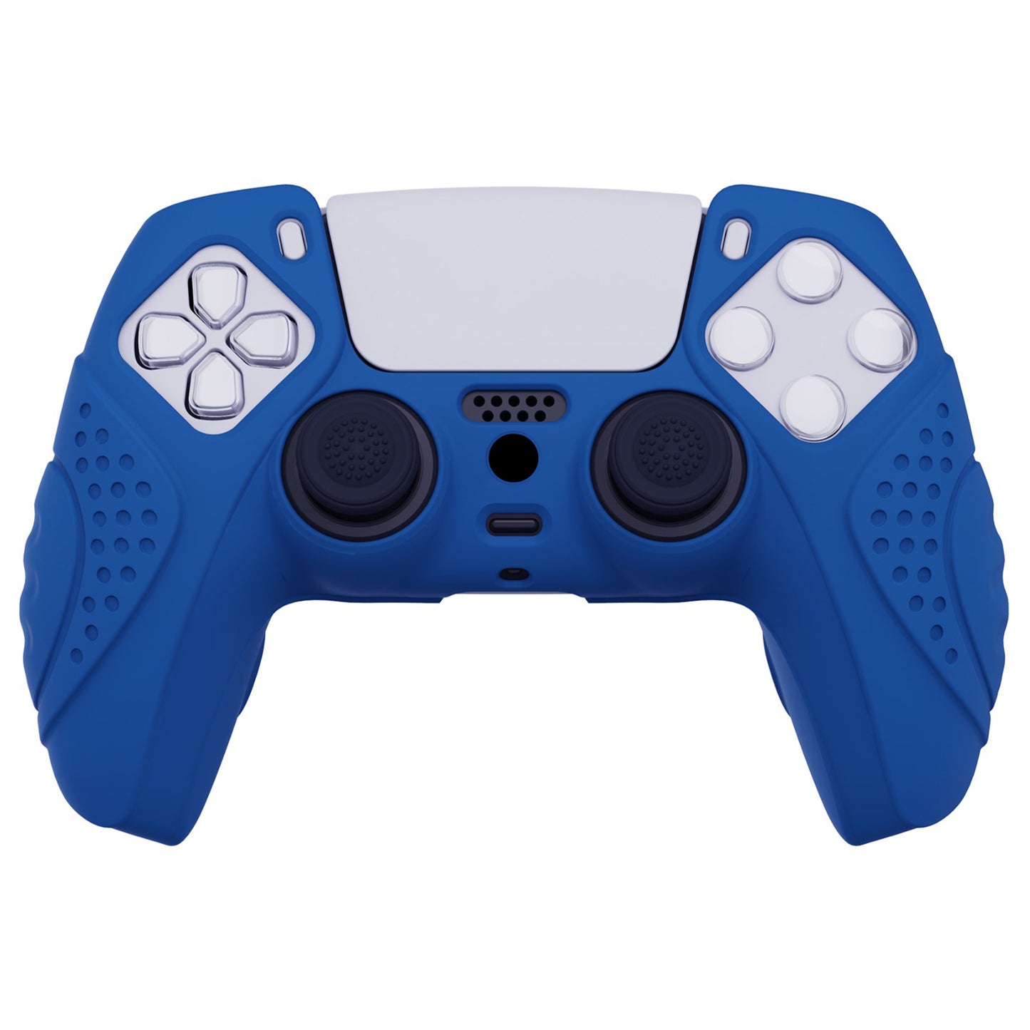 PlayVital Guardian Edition Anti-Slip Silicone Cover Skin with Thumb Grip Caps for PS5 Wireless Controller - Blue - YHPF008 PlayVital