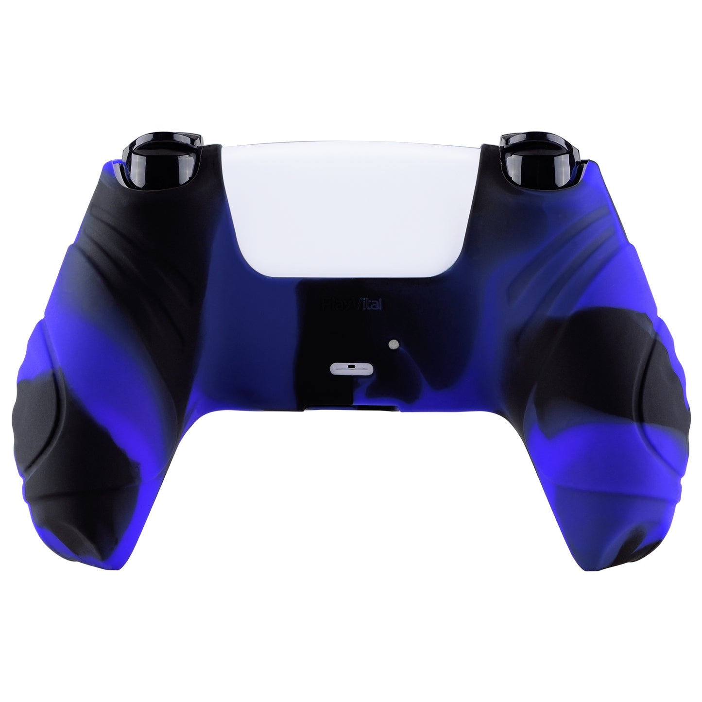 PlayVital Guardian Edition Anti-Slip Silicone Cover Skin with Thumb Grip Caps for PS5 Wireless Controller - Blue & Black - YHPF021 PlayVital