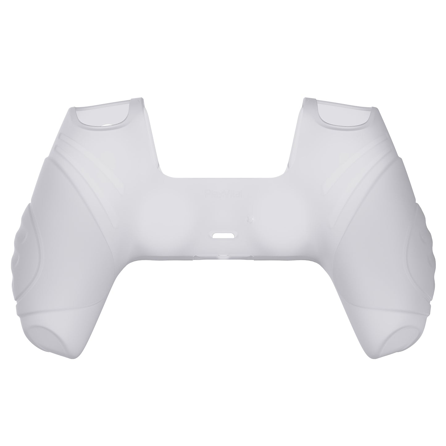 PlayVital Guardian Edition Anti-Slip Silicone Cover Skin with Thumb Grip Caps for PS5 Wireless Controller - Clear White - YHPF013 PlayVital