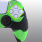 PlayVital Guardian Edition Anti-Slip Silicone Cover Skin with Thumb Grip Caps for PS5 Wireless Controller - Green & Black - YHPF022 PlayVital