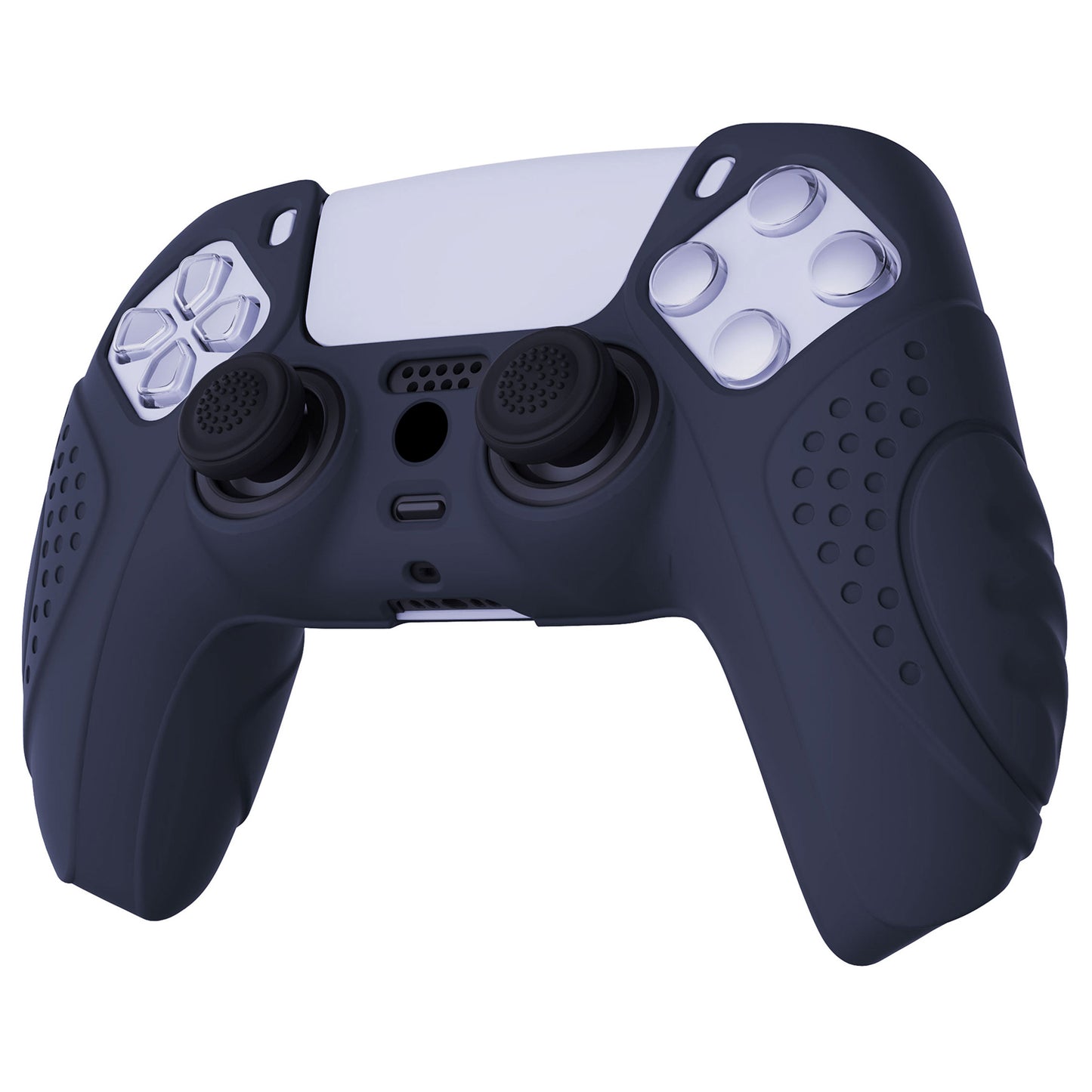 PlayVital Guardian Edition Anti-Slip Silicone Cover Skin with Thumb Grip Caps for PS5 Wireless Controller - Midnight Blue - YHPF003 PlayVital