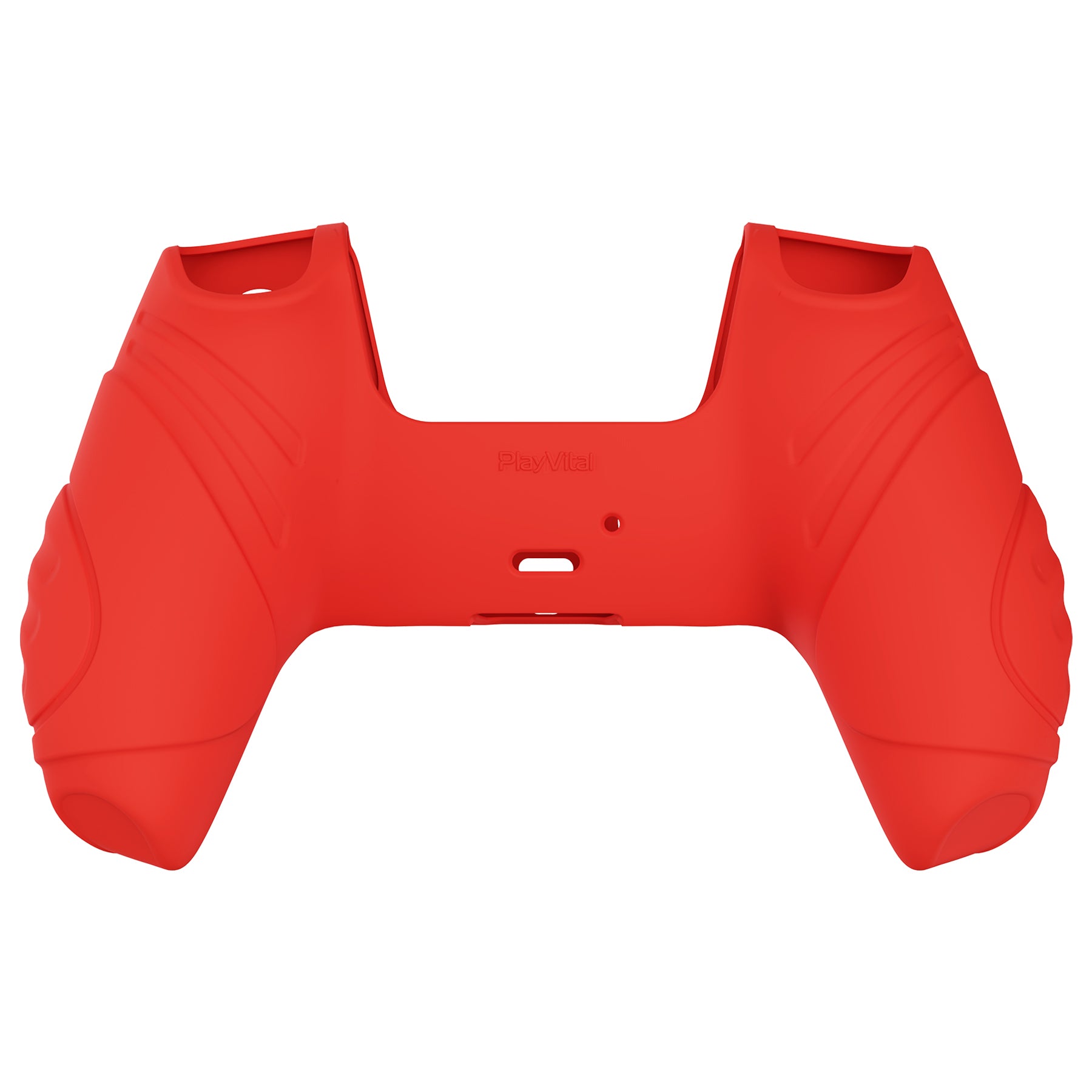 PlayVital Guardian Edition Anti-Slip Silicone Cover Skin with Thumb Grip Caps for PS5 Wireless Controller - Passion Red - YHPF012 PlayVital