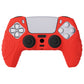 PlayVital Guardian Edition Anti-Slip Silicone Cover Skin with Thumb Grip Caps for PS5 Wireless Controller - Passion Red - YHPF012 PlayVital