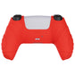 PlayVital Guardian Edition Anti-Slip Silicone Cover Skin with Thumb Grip Caps for PS5 Wireless Controller - Passion Red - YHPF012 PlayVital