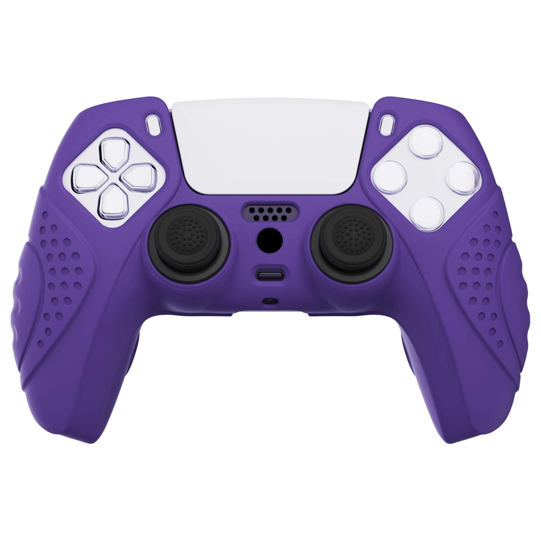 PlayVital Guardian Edition Anti-Slip Silicone Cover Skin with Thumb Grip Caps for PS5 Wireless Controller - Purple - YHPF007 PlayVital