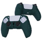 PlayVital Guardian Edition Anti-Slip Silicone Cover Skin with Thumb Grip Caps for PS5 Wireless Controller - Racing Green - YHPF004 PlayVital