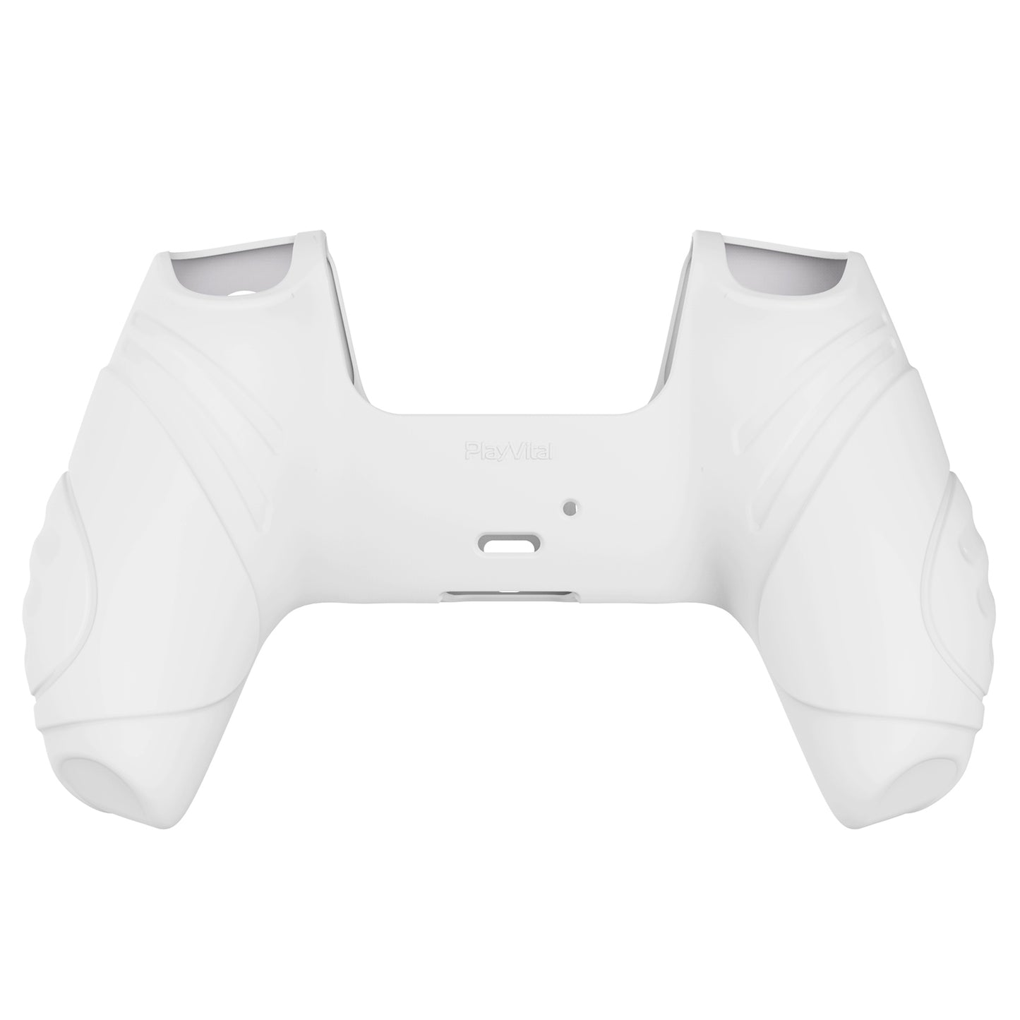 PlayVital Guardian Edition Anti-Slip Silicone Cover Skin with Thumb Grip Caps for PS5 Wireless Controller - White - YHPF002 PlayVital