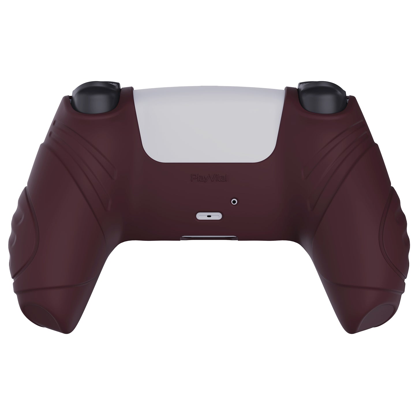 PlayVital Guardian Edition Anti-Slip Silicone Cover Skin with Thumb Grip Caps for PS5 Wireless Controller - Wine Red - YHPF011 PlayVital