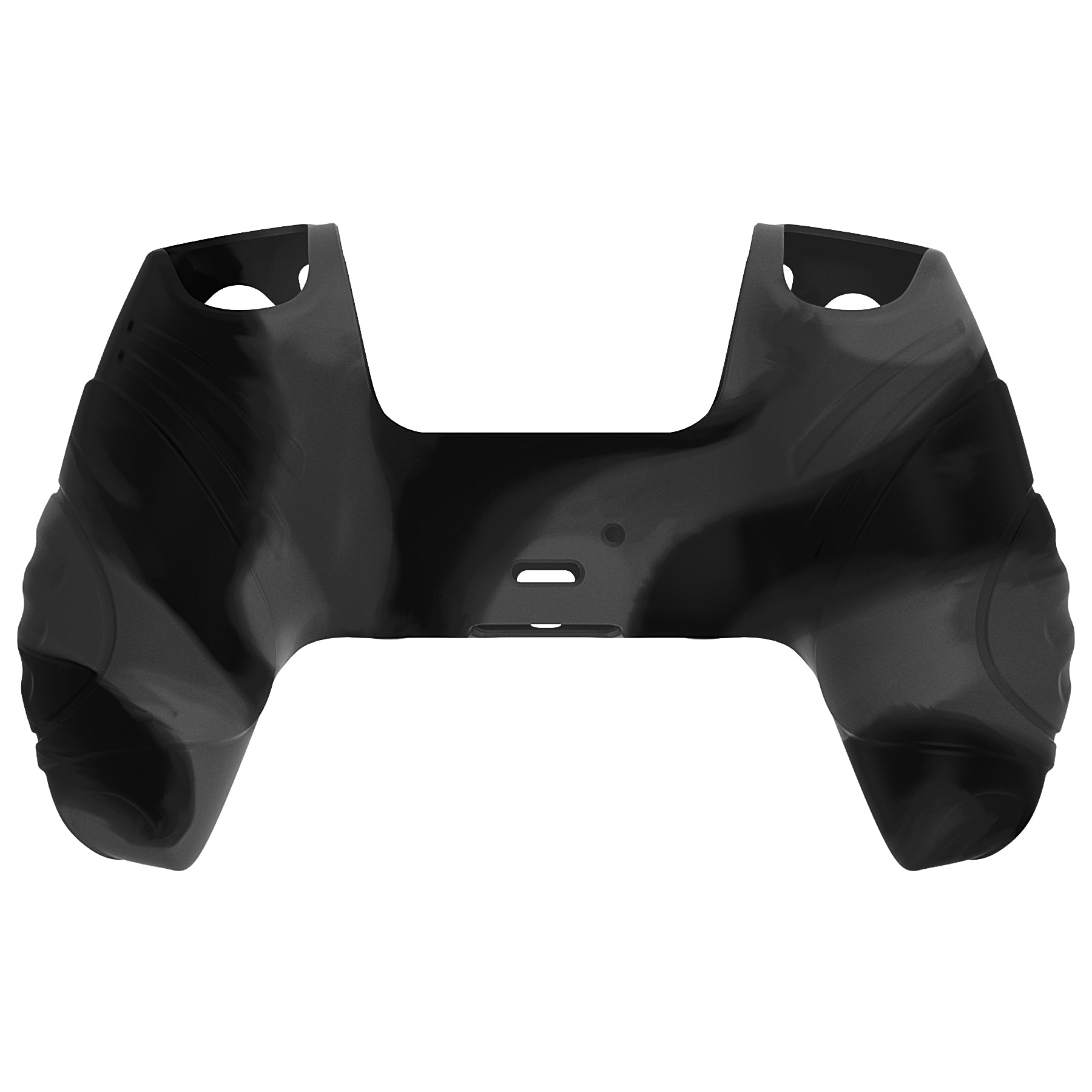 PlayVital Guardian Edition Anti-Slip Silicone Cover Skin with Thumb Grip Caps for PS5 Wireless Controller - Dark Gray & Black PlayVital