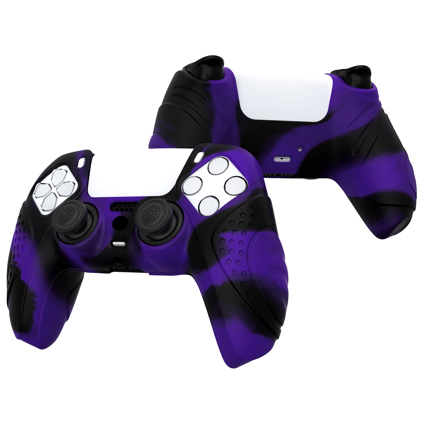 PlayVital Guardian Edition Anti-Slip Silicone Cover Skin with Thumb Grip Caps for PS5 Wireless Controller - Neon Purple - YHPF026 (Copy) PlayVital