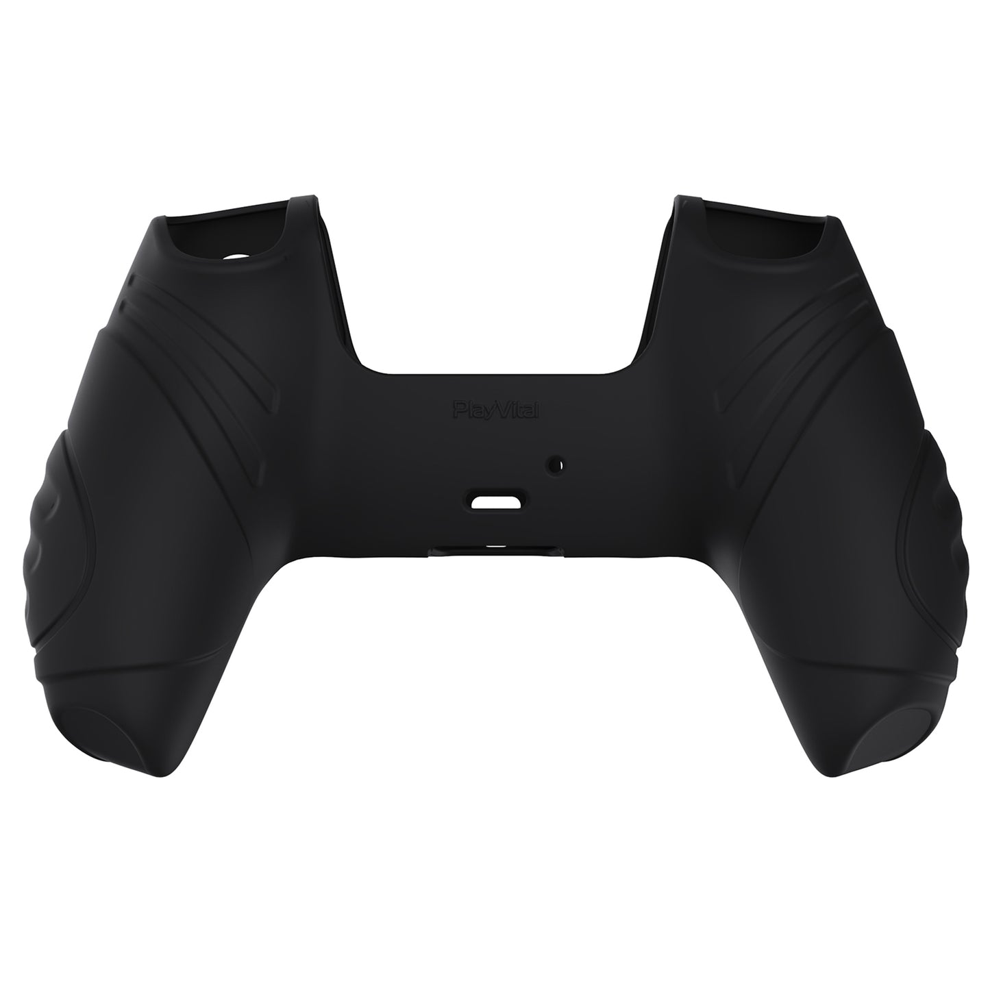 PlayVital Guardian Edition Anti-Slip Silicone Cover Skin with Thumb Grip Caps for PS5 Wireless Controller - Black - YHPF001 PlayVital