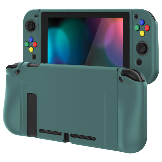 PlayVital Hunter Green Protective Case for NS Switch, Soft TPU Slim Case Cover for NS Switch Console with Colorful ABXY Direction Button Caps - NTU6036G2 PlayVital