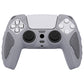 PlayVital Knight Edition Anti-Slip Silicone Cover Skin with Thumb Grip Caps for PS5 Wireless Controller - Metallic Gray & Dark Gray - QSPF011 PlayVital