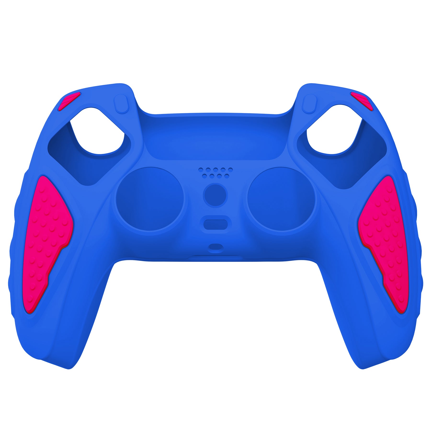 PlayVital Knight Edition Anti-Slip Silicone Cover Skin with Thumb Grip Caps for PS5 Wireless Controller - Primary Blue & Bright Pink - QSPF013 PlayVital