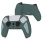 PlayVital Knight Edition Anti-Slip Silicone Cover Skin with Thumb Grip Caps for PS5 Wireless Controller - Templeton Gray & Jade Grey - QSPF012 PlayVital