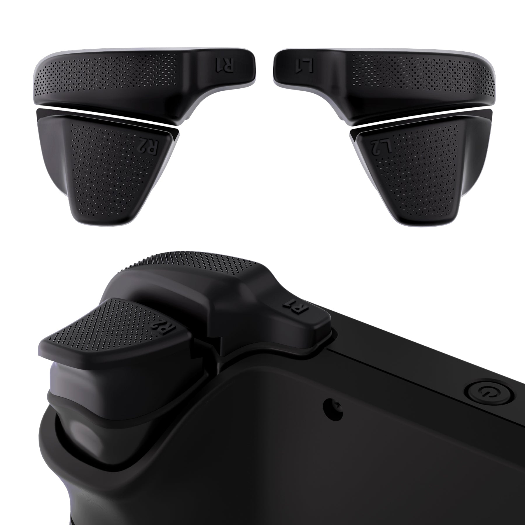 PlayVital LR INCREASER Shoulder Buttons Trigger Enhancement Set for Steam Deck - Black - DJMSDJ001 PlayVital