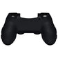 PlayVital Line & Dot Silicone Cover Skin with Thumb Grip Caps for PS4 Slim Pro Controller - Black