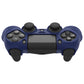 PlayVital Line & Dot Silicone Cover Skin with Thumb Grip Caps for PS4 Slim Pro Controller - Midnight Blue - CLRP4P005