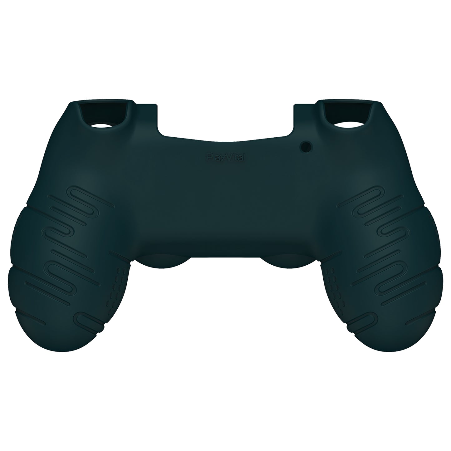PlayVital Line & Dot Racing Green Silicone Cover Skin for ps4 Controller, Anti-Slip Soft Protector Case Cover with Thumb Grip Caps for ps4 for ps4 Slim for ps4 Pro Controller - CLRP4P003